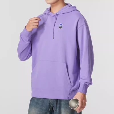 2024秋季新款PUMA彪马紫色卫衣男运动服上衣连帽长袖套头衫626079