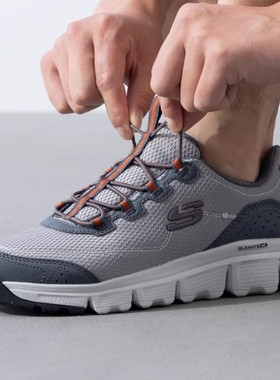 2024秋季新款斯凯奇男鞋网面透气跑步鞋轻便舒适休闲运动鞋237704