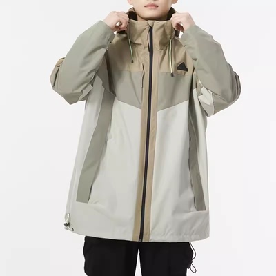 阿迪达斯梭织连帽夹克男2024春季新款运动服防风保暖外套JE8578