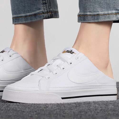 正品耐克女鞋 NIKE COURT LEGACY MULE 无后跟帆布休闲板鞋DB3970
