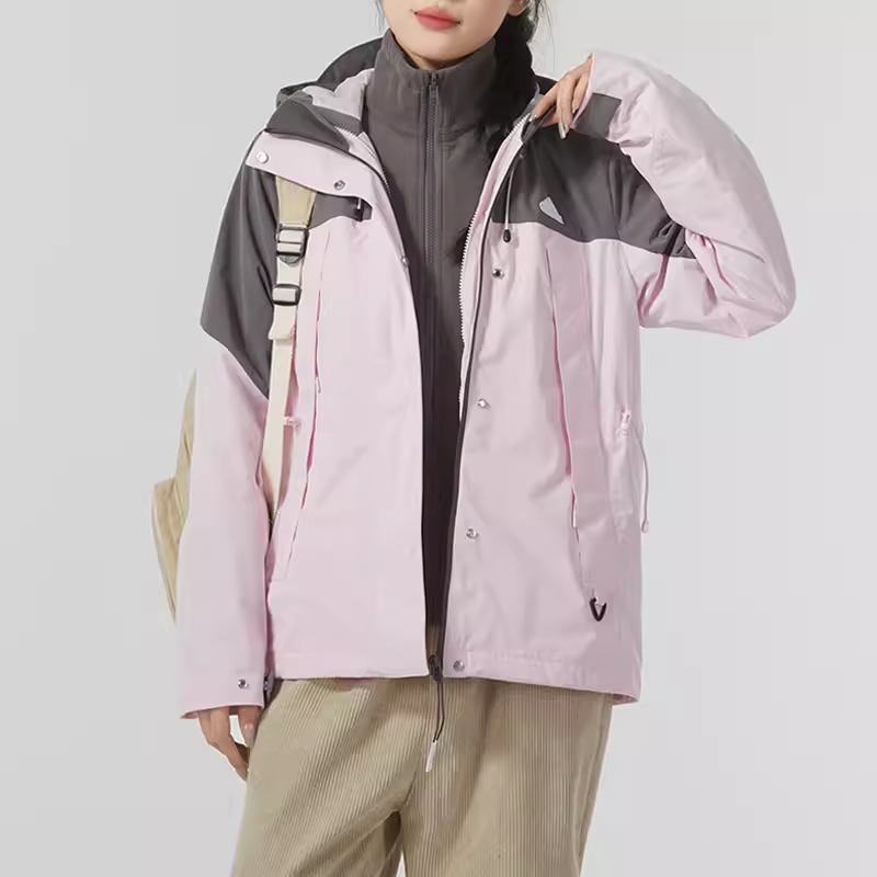 阿迪达斯三合一夹克女2024春季新款运动服保暖外套两件套JE8588