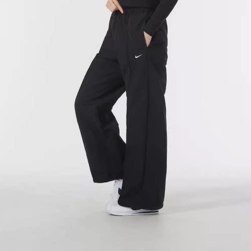 Nike耐克黑色梭织短裤女2024新款运动裤休闲宽松直筒裤子FQ3589