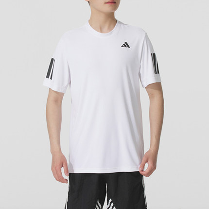 正品阿迪达斯男士速干T恤 CLUB 3STR TEE 跑步健身运动短袖JE0413