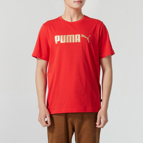 2025新款本命年 PUMA彪马红色金标短袖T恤 男士休闲运动服 691338