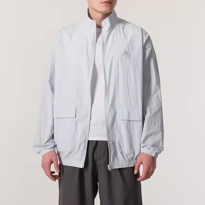 阿迪达斯立领男梭织夹克