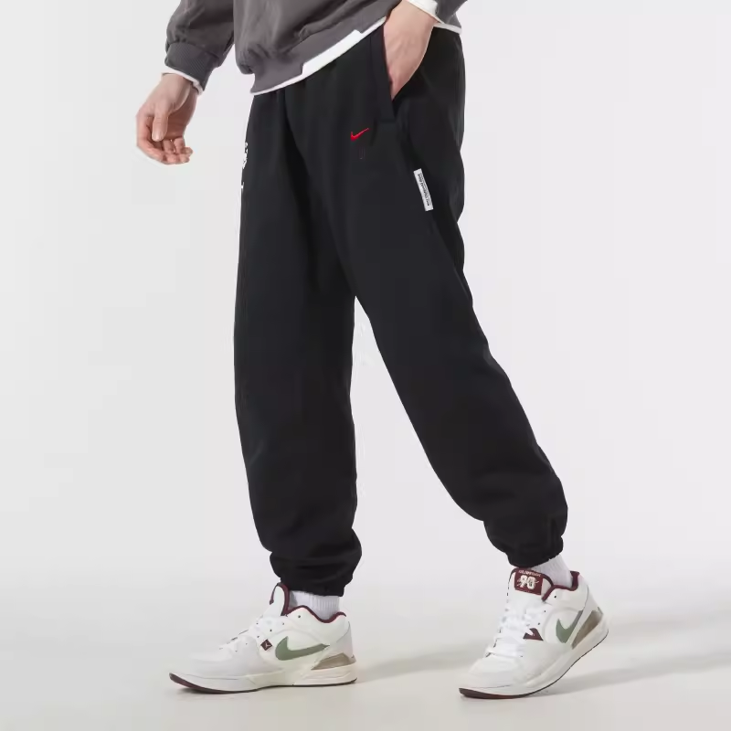 2025新款NIKE耐克黑色针织长裤男运动裤宽松束脚裤跑步裤子FZ6381