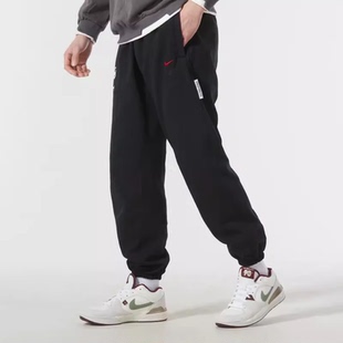 宽松束脚裤 2025新款 NIKE耐克黑色针织长裤 男运动裤 子FZ6381 跑步裤