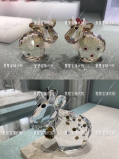 SWAROVSKI施华洛世奇姜饼情侣MO牛圣诞限定水晶摆件 代购 专柜正品