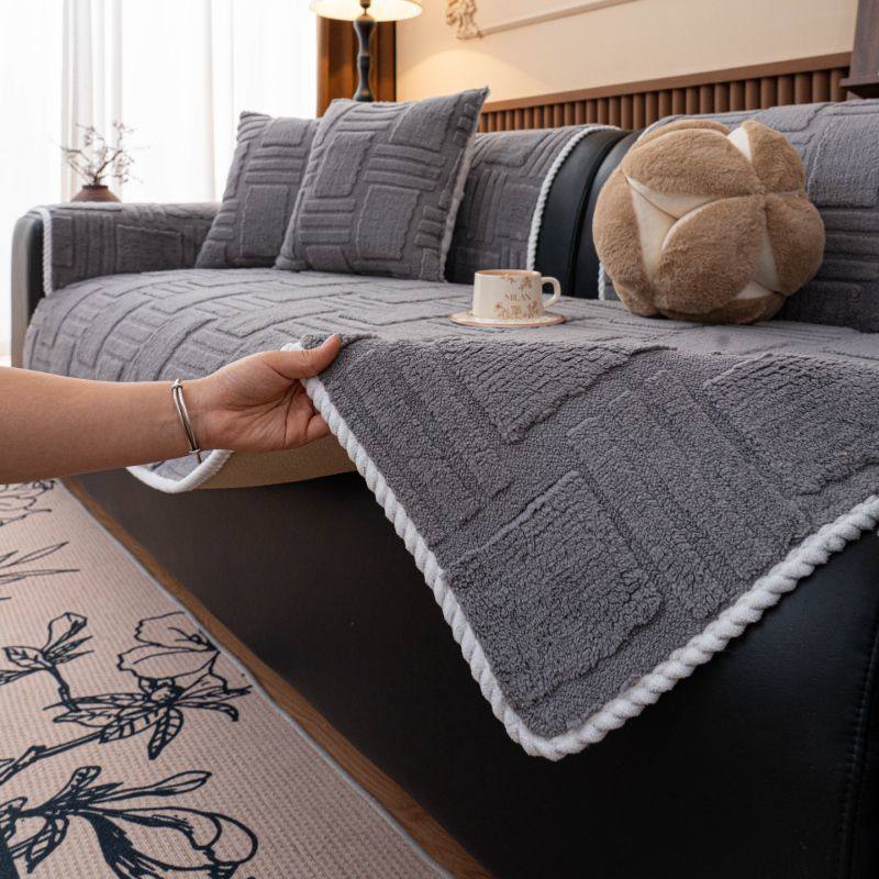 加绒加厚沙发垫秋冬毛绒套罩皮沙发坐垫子法式防滑沙发盖布靠背巾,居家布艺,沙发垫,淘宝优惠券,粉丝福利购,淘宝优惠卷