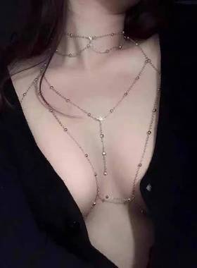 胸链身体链欧美bodychain性感比基尼bikini立体后背链露背装配饰