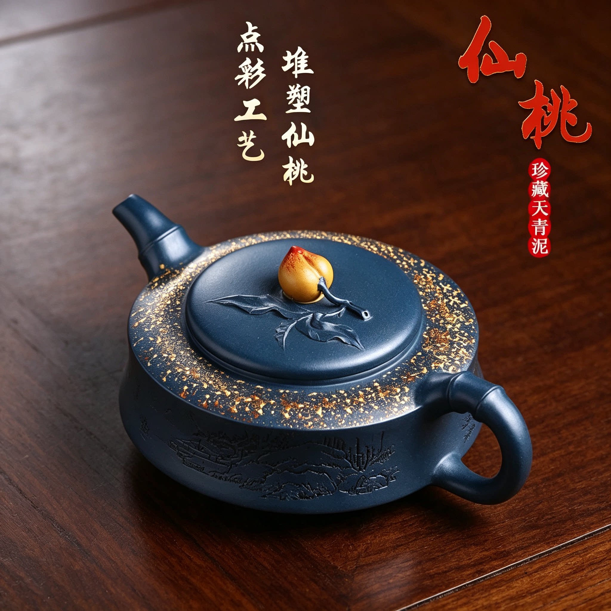 宜兴手工紫砂壶珍藏天青泥仙桃壶证书齐全易包浆出水暴爽滴水不漏