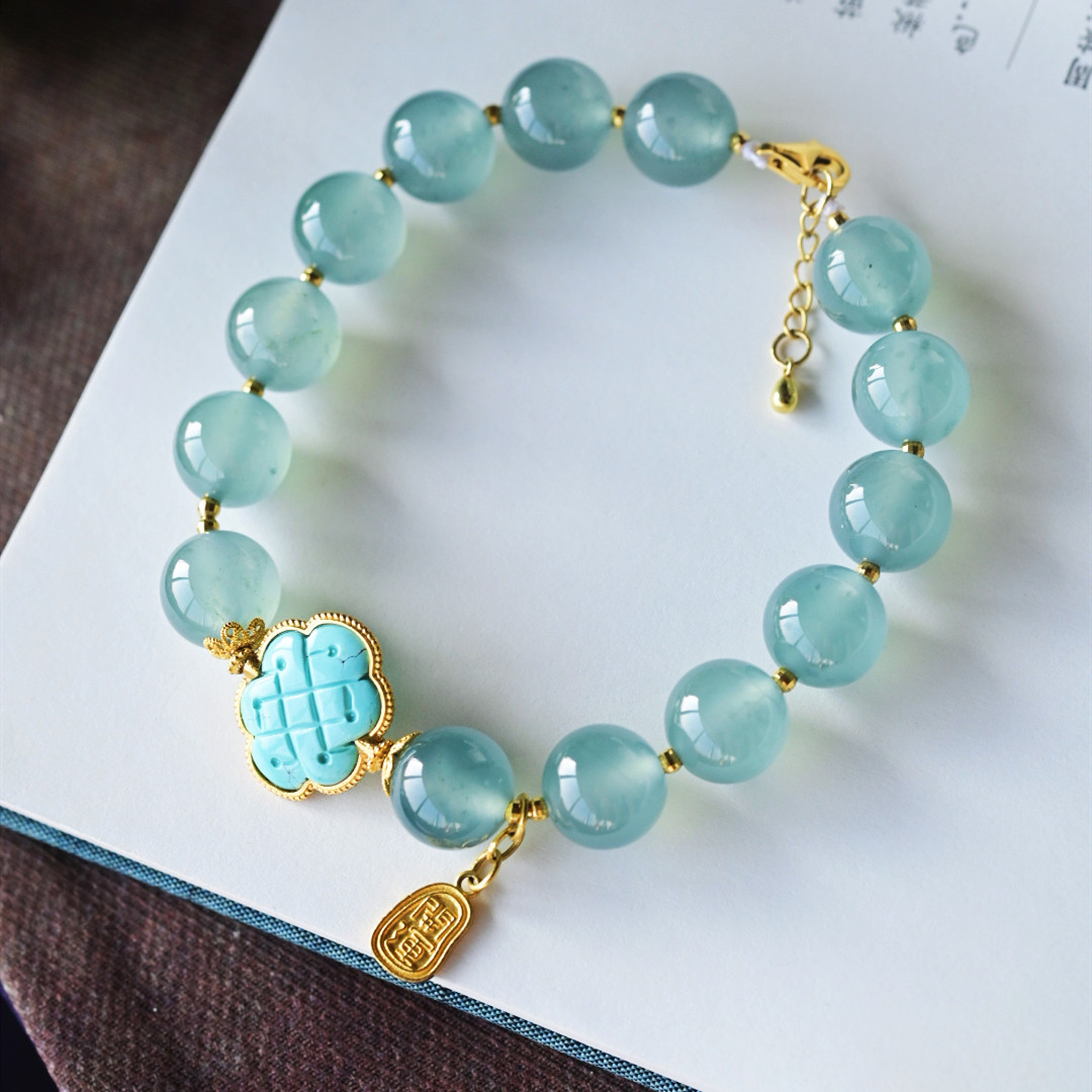 一斤钻戒 一物一图 天然A货翡翠手串 冰种蓝水料 18K金绿松石配饰,珠宝/钻石/翡翠,手链/手串,淘宝优惠券,粉丝福利购,淘宝优惠卷