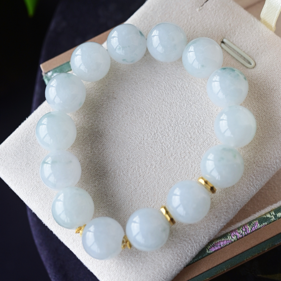 一斤钻戒天然缅甸A货翡翠18K金