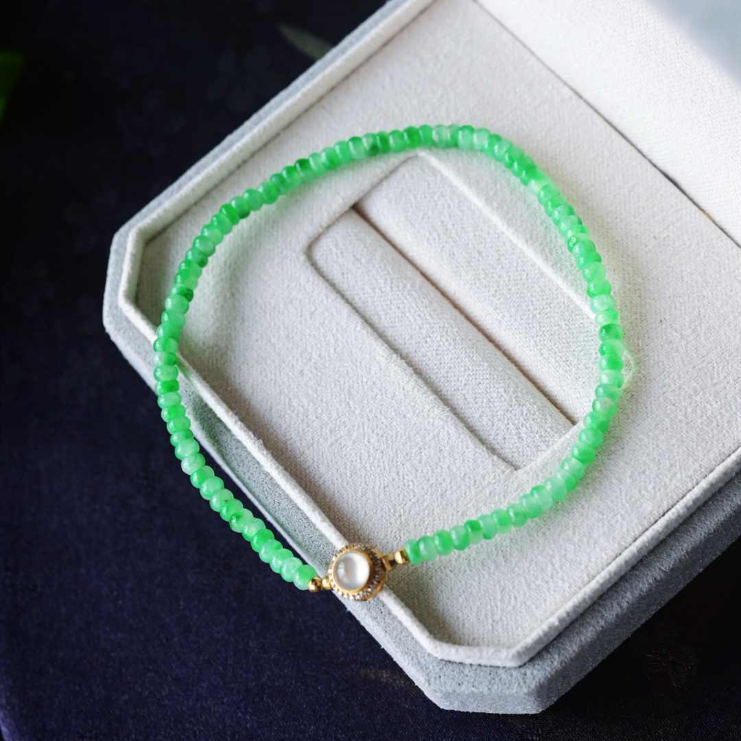 一斤钻戒天然缅甸A货翡翠18K金