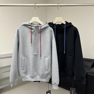 秋冬半拉链分割设计感连帽卫衣情侣新款时尚百搭设计感宽松上衣潮