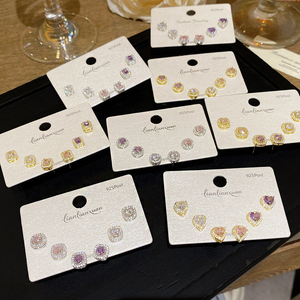 彩色小方钻锆石耳钉小众高级感百搭耳环轻奢时尚精致一卡多戴耳饰,饰品/流行首饰/时尚饰品新,耳钉,淘宝优惠券,粉丝福利购,淘宝优惠卷