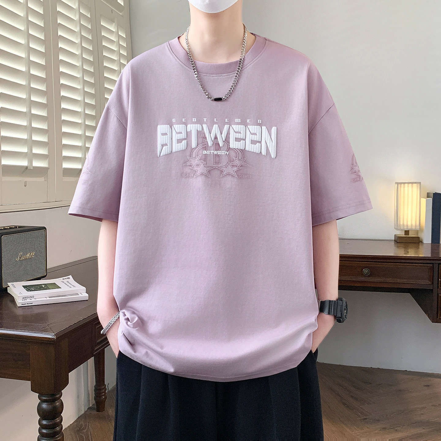 短袖t恤男孩初中生学生帅气青少年夏季新款大童纯棉宽松打底衫潮