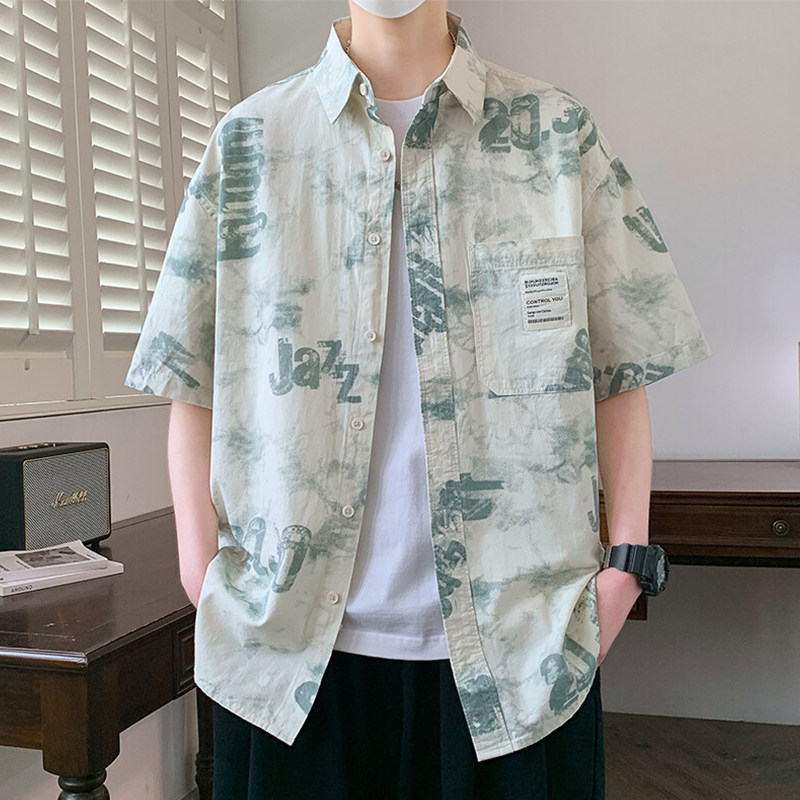夏季新薄款短袖衬衫男孩青少年12初高中学生半袖透气大童夏装15岁
