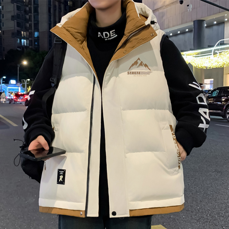 加棉加厚保暖马甲潮流宽松上衣