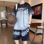 冰丝短袖t恤套装男孩12-15岁夏季青少年学生帅气大童运动篮球衣服