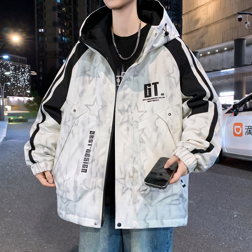 不起球不褪色夹克宽松帅气男生潮