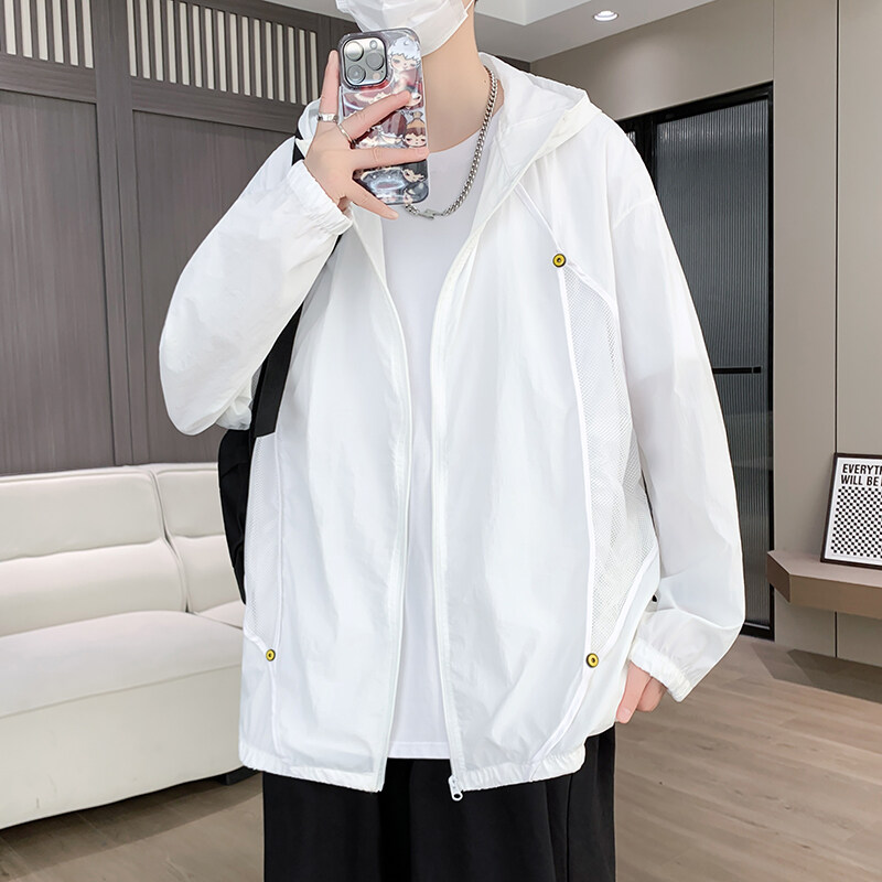 凉感透气冰丝宽松防晒衣服夹克男
