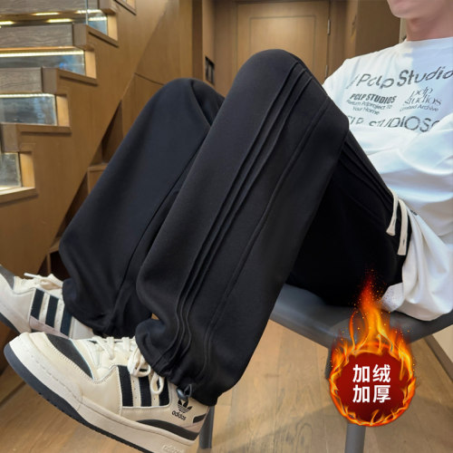 加绒加厚保暖长裤潮流宽松休闲裤