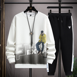 13初高中学生长袖卫衣12岁15男孩春秋款帅气套装14大童潮流男装16