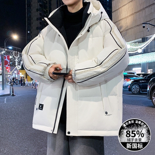 白色羽绒服男孩冬季新款中学生男装士加厚保暖青少年鸭绒外套潮牌