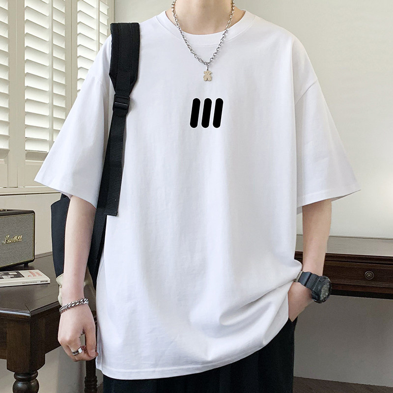纯棉圆领短袖男孩初中学生夏季新款t恤男装青少年休闲半袖上衣服