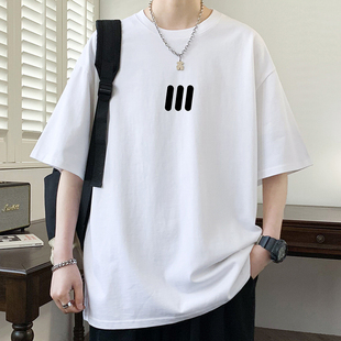 纯棉圆领短袖男孩初中学生夏季新款t恤男装青少年休闲半袖上衣服