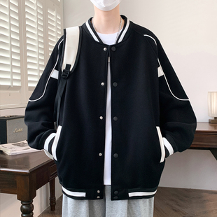 棒球服男生春秋冬季新款青少年加绒加厚学生外套夹克男装士上衣服