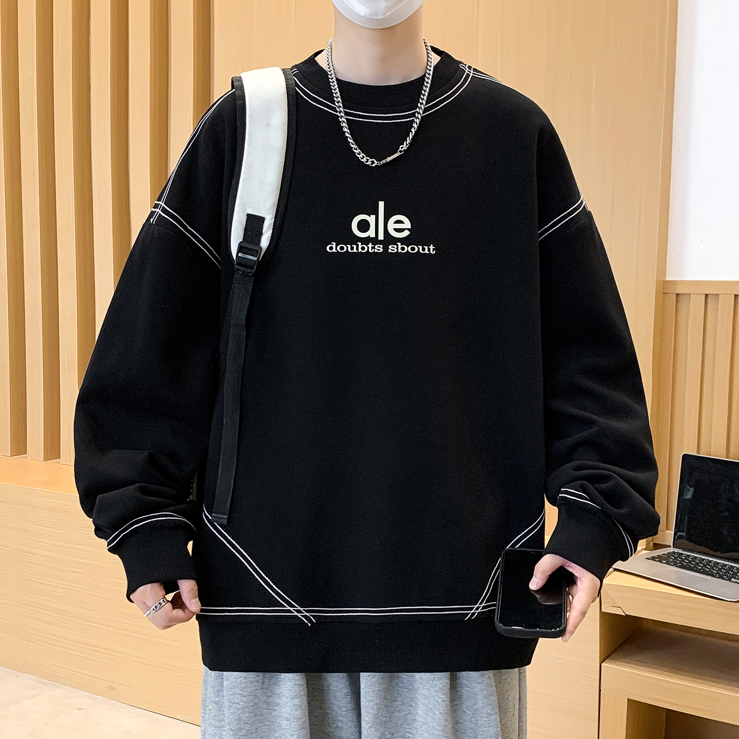 不起球不褪色卫衣宽松帅气男生潮