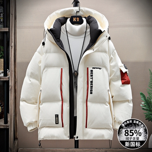冬季新款外套男生初高中学生帅气加厚大童青少年潮牌羽绒服男装士