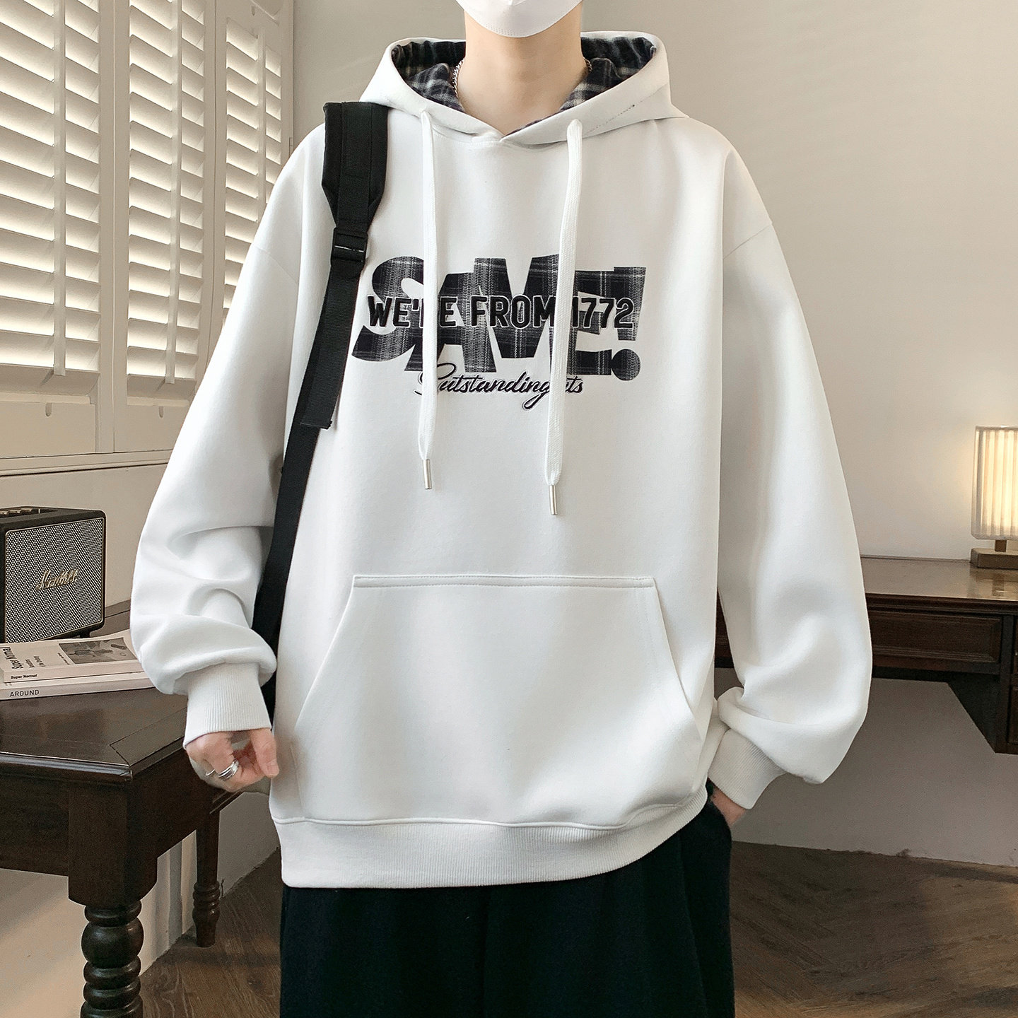 卫衣男孩春秋季新款初中学生青少年连帽长袖t恤男装士打底衫潮牌