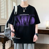 15岁大童宽松男装 夏季 t恤男孩初中学生纯棉上衣青少年12 短袖 新款