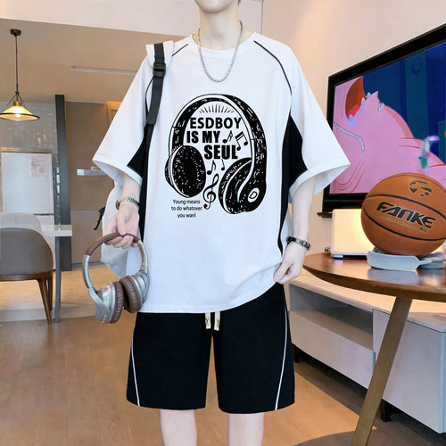凉感透气青少年夏季短袖T恤套装