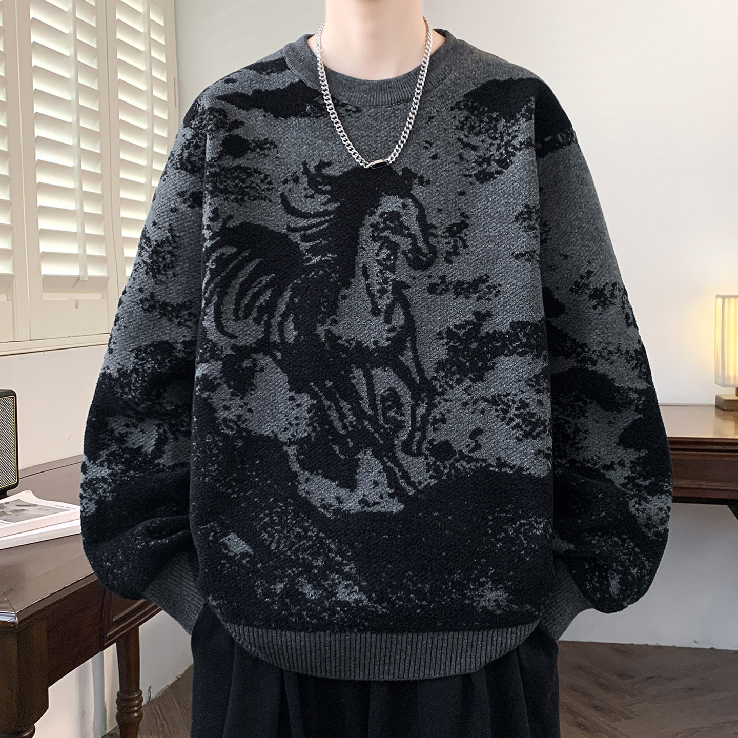 马年毛衣男生秋冬季新款大童线衣学生青少年加厚针织打底衫男装潮,男装,针织衫/毛衣,淘宝优惠券,粉丝福利购,淘宝优惠卷