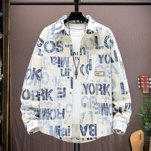 春秋季新款牛仔外套初高中夹克男生青少年帅气大学生衬衫男装士潮