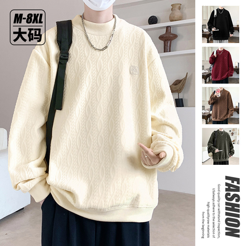 秋冬季长袖t恤男孩初中学生加绒加厚内搭青少年大童半高领打底衫