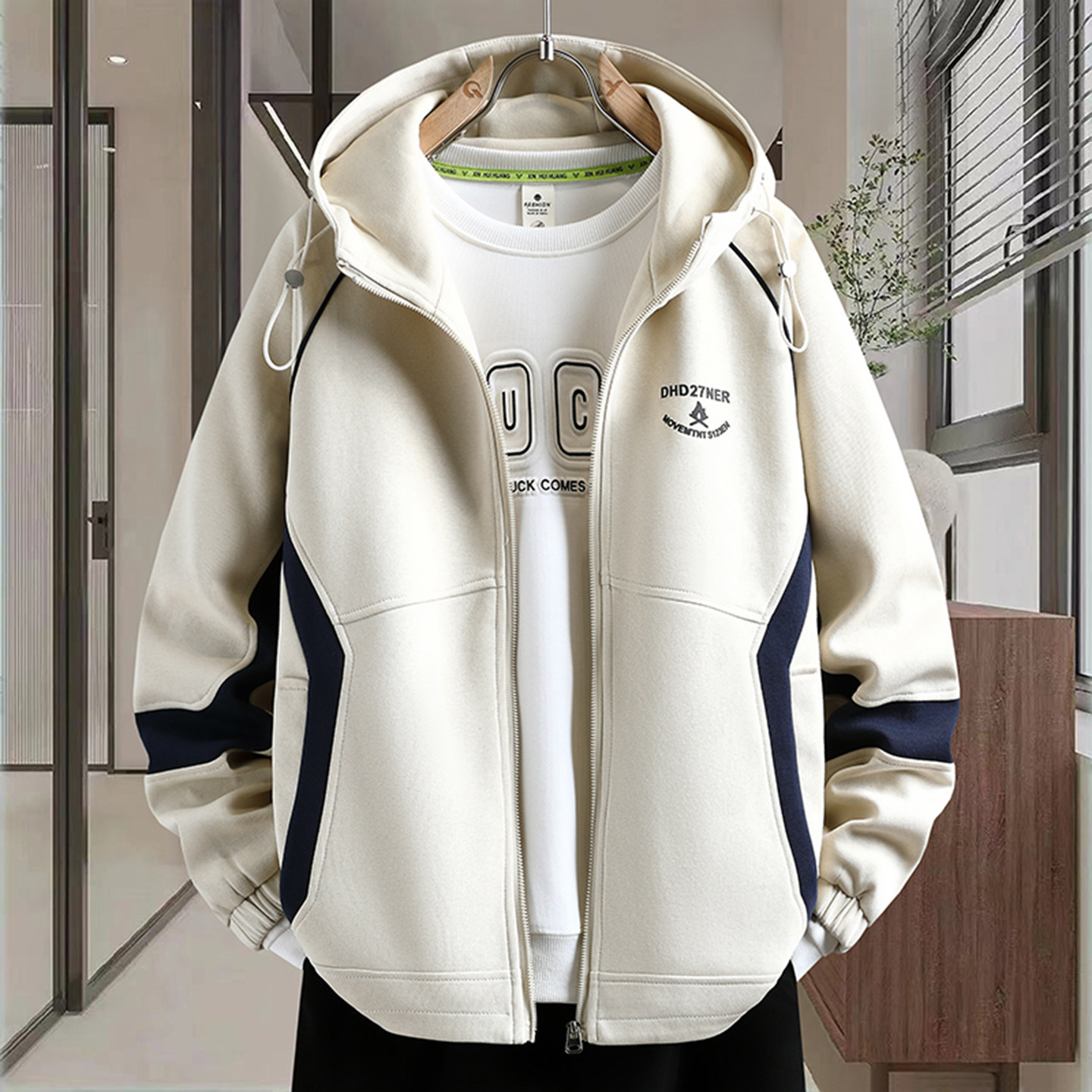 棒球服外套男孩春秋季新款青少年初中高中学生连帽夹克大童上衣服