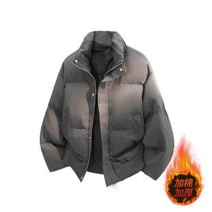 美式外套男生冬季新款大学生加厚保暖棉袄青少年立领羽绒棉衣服潮