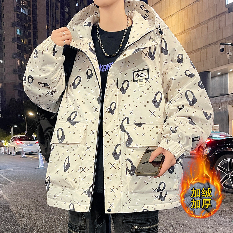 不起球不褪色加绒加厚夹克外套男