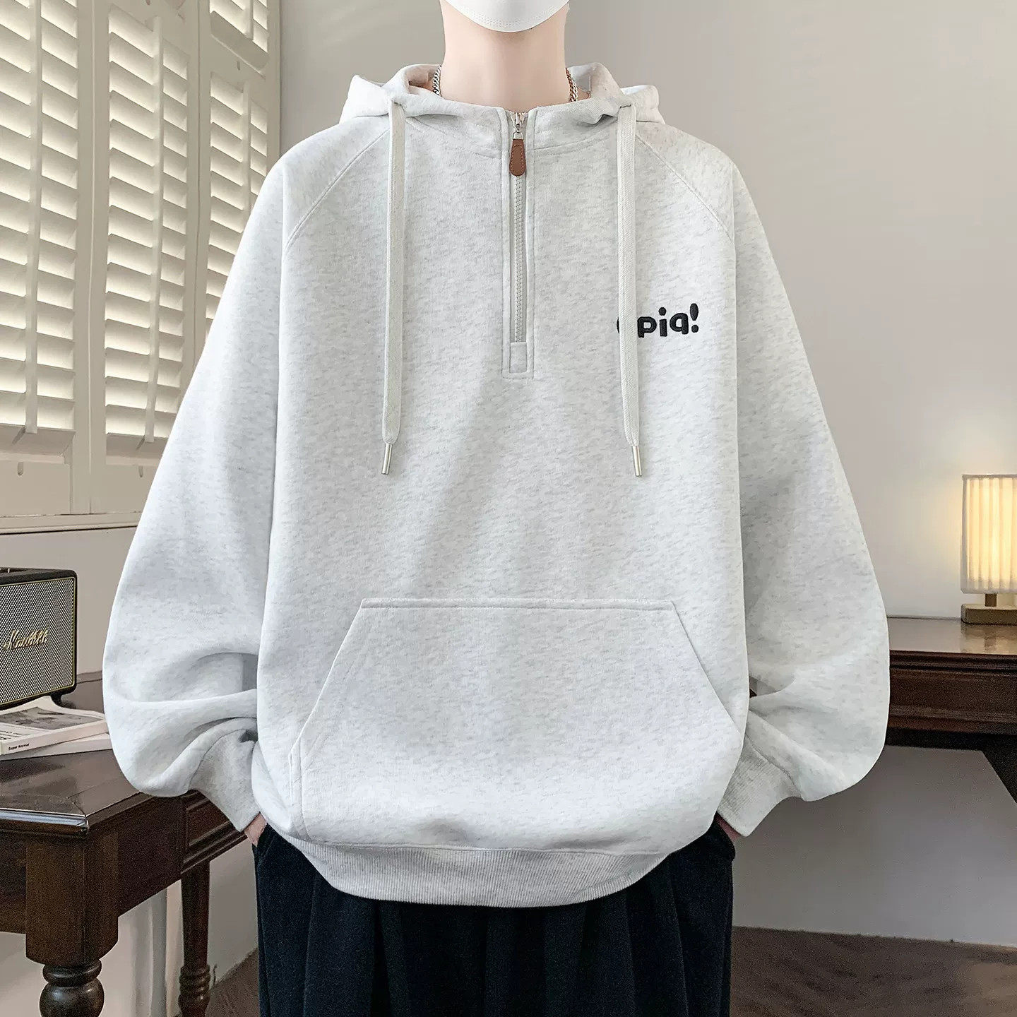 半拉链卫衣男孩春秋季新款青少年学生立领上衣服大童长袖t恤男装