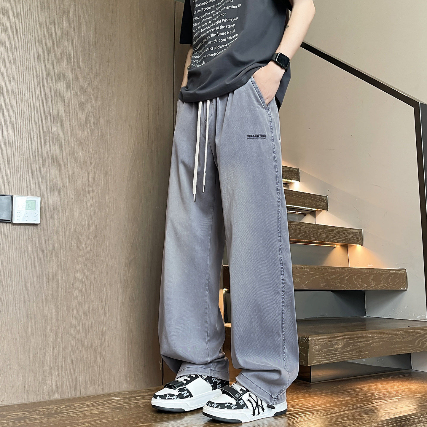 牛仔长裤男生夏季薄款直筒青少年宽松阔腿帅气休闲裤子男装士潮牌