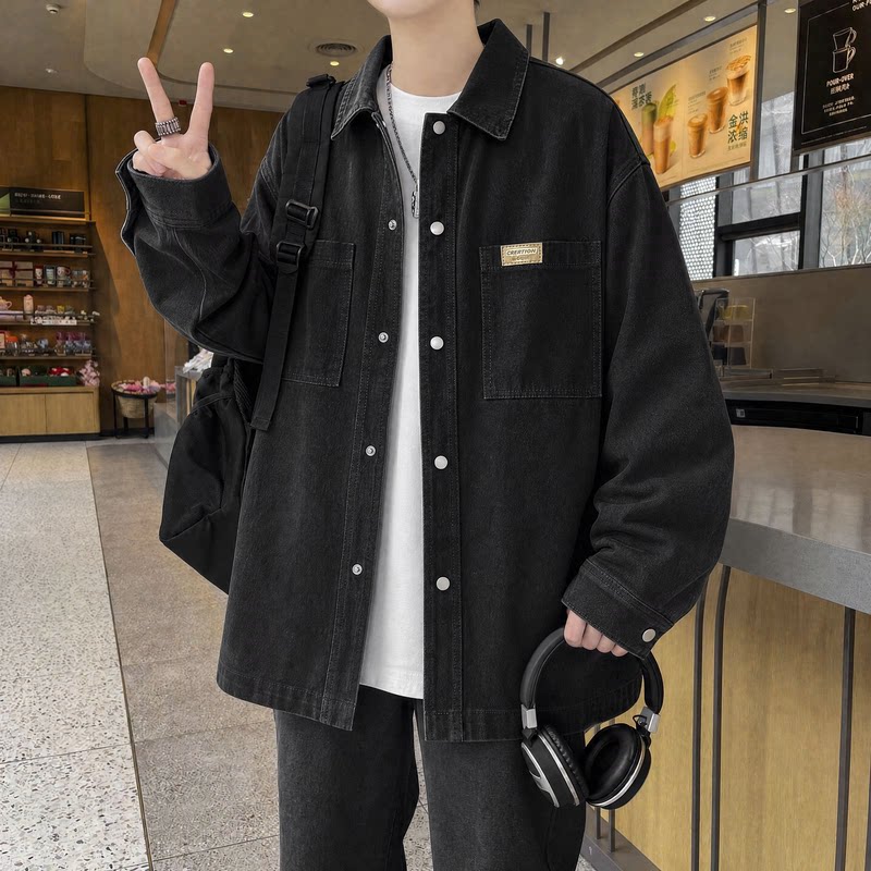 耐磨耐脏牛仔夹克外套宽松男生潮