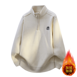 半高领拉链立领毛衣男加绒秋冬季新款加厚青少年学生毛线衣针织衫