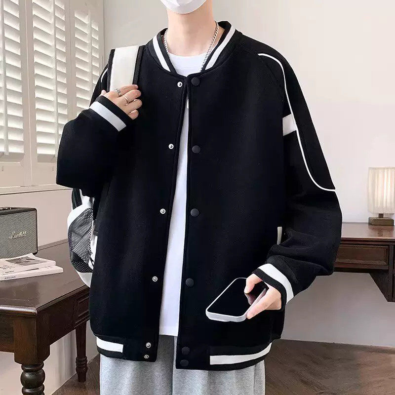 棒球服男装春秋季新款青少年学生大童美式夹克外套男士上衣服潮流