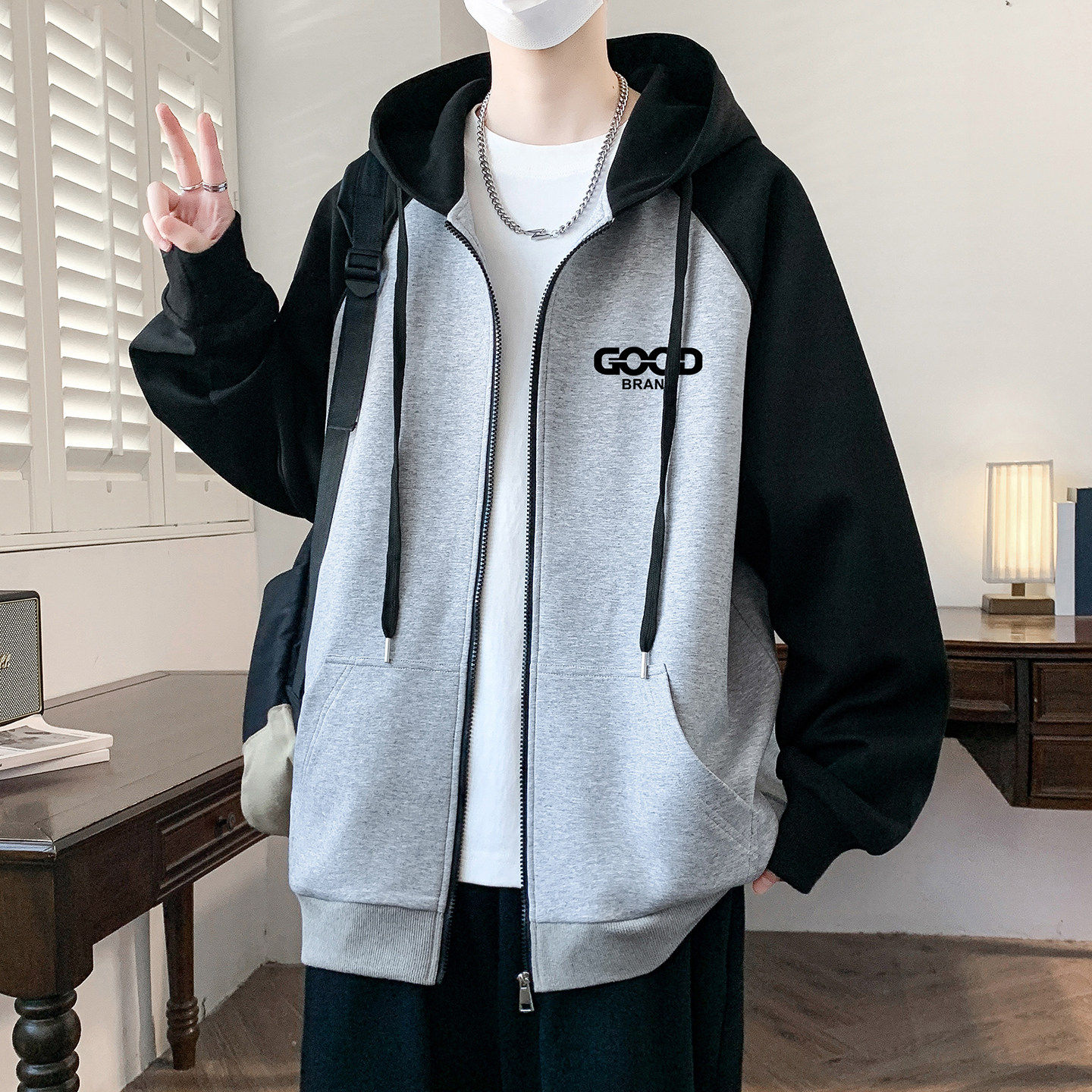 外套男孩春秋季新款初高中学生开衫卫衣帅气夹克青少年上衣服男装