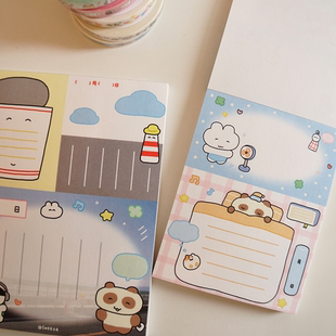 喷嚏士多原创 修学旅行拼色便签 可爱拼接多格便签手帐素材无粘性